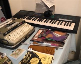 Smith-Corona Electra Typewriter and Yamaha Electric Keyboard
