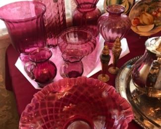 Fenton, Pulgrim Cranberry Glass- with labels