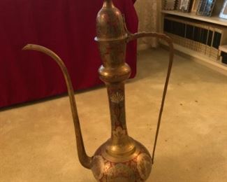 Tall Mid Eastern Enamel Tea Pot