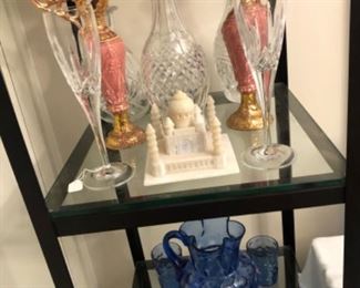Vintage glassware, vases, decanters 