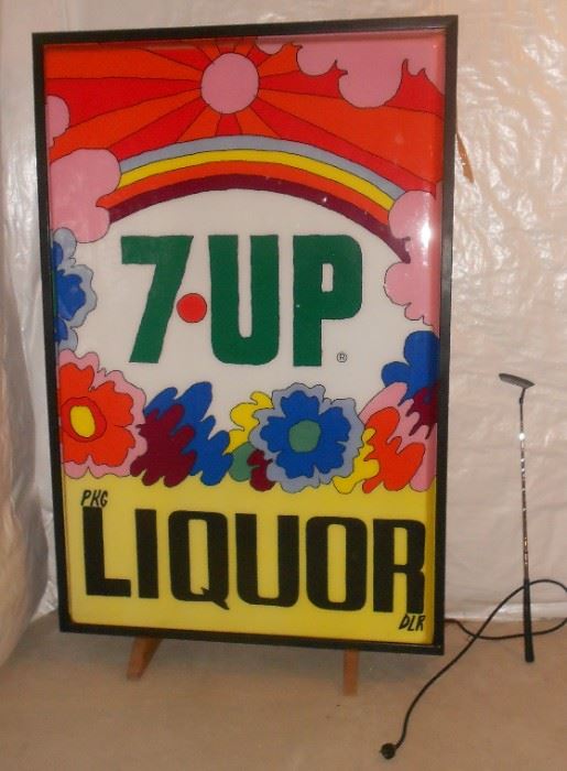 Striking 2-Sided Vintage 7-Up Sign