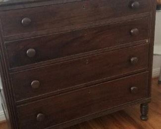 Fine early four drawer mahogany chest.