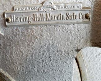 Name plate on antique Herring Hall Marvin safe