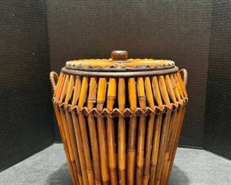 Japanese Bamboo Ikebana Basket with Lid