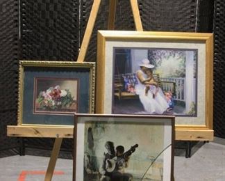 Mother and Baby Framed Print Banjo Lesson Framed Print and Flower Framed Print