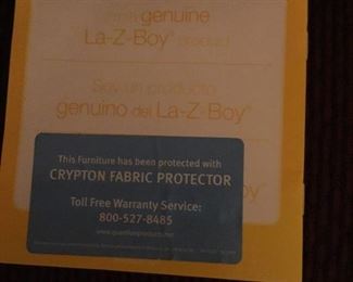 Lazyboy Recliner label