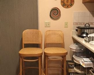2 Bar Stools, Wall Decor