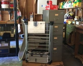 File Cabinet, Folding Laundry Rack, Wheel Barrow