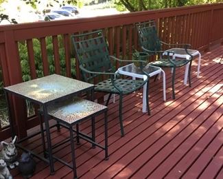 Mosaic Nesting Tables, Lawn Chairs, Lawn Side Tables