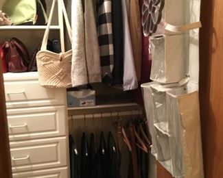 Womens clothing and accessories. Women's Size L, XL, 14. Jackets, Slacks, Belts, Purses.