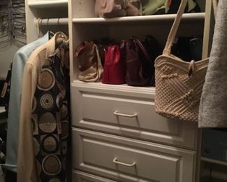 Womens suits, Dress Jacket, 1 Dress, Purses.