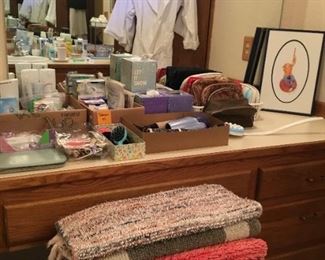 Toiletries, Hygene Accessories, Blow Dryer, Curling Iron, Bath Mats, Bath robes, Framed Art