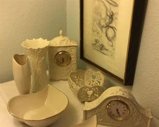 Lenox Porcelain Decor (Vases, Mantel Clocks, Bowls)