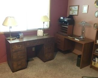 Office Desk with Brass Hardware (4ft x 19in x 30in H)