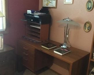 Teak Office Desk 4ft x 20in x 29in H