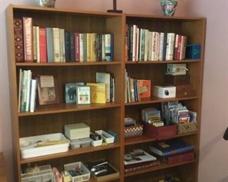 2 Teak Book Cases each measure 32in W x 12.25in D x 70in H