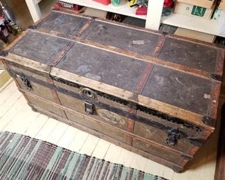 19th century steamer trunk owned by Judge D. Harry Hammer of Chicago (Hazel's Father)