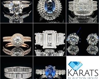 Karats Auctions Auction House Fine Jewelry Rolex Diamond Engagement HiBid
