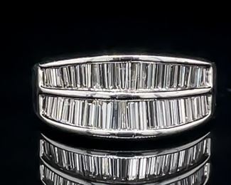 2.50 ctw Diamond Baguette Double Ring 14k Gold