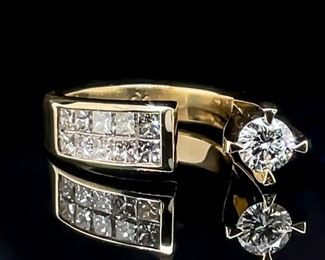 0.55ctw Diamond Open Concept Ring in 14k Gold