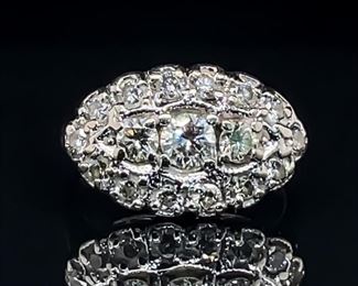 0.70 CT Diamond Estate Milgrain Ring in 14k Gold