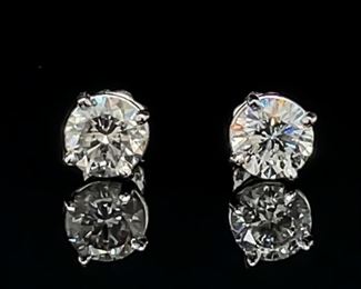 1.32 CT Diamond Stud Earrings 14k Gold