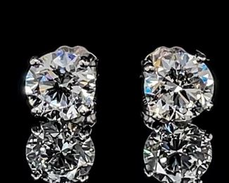 6 CT Diamond Stud Earrings in 14k White Gold