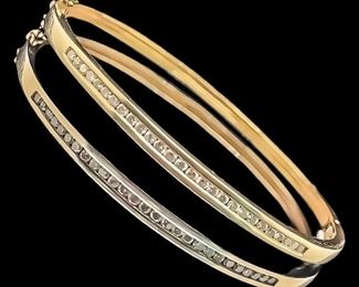 0.27CT Diamond Bangle Bracelet in 14k Gold