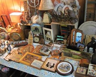 Native American Items, Vintage Curling Irons, Shoe Spreaders, Mirror Sets, Brushes, Artwork