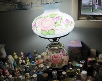 Beautiful Parlor Hand Painted Glass Lamp