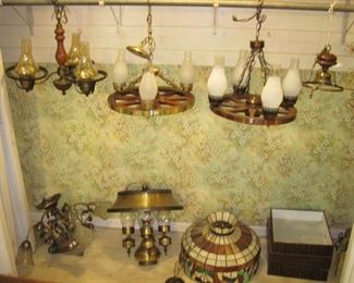 Large Assortment Of Vintage Lighting Fixtures