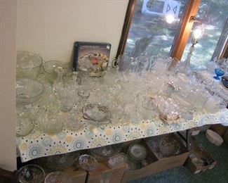 Large Cut Glass Collection, Punch Bowl Set/s Pitcher/s, Vase/s, Bowl/s, Snack Set/s 