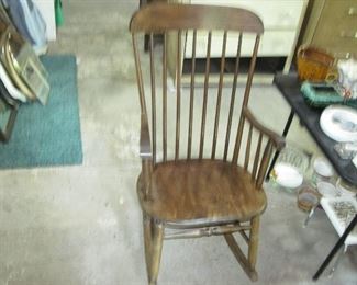 Wood Highback Rocking Chair