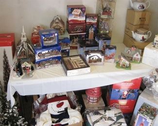 Large Collection of Christmas Village Accessories