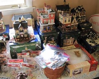 Large Collection of Christmas Villages - Carole Towne, Sugar Plum Valley, Lemax, Harborside Village, Heartland Valley Village