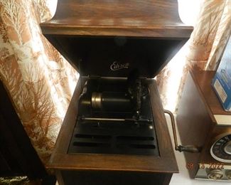 vintage Edison record player