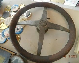 vintage Decker steering wheel with key