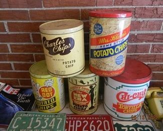 vintage chip canisters