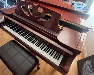 Baby Grand Piano and Bench