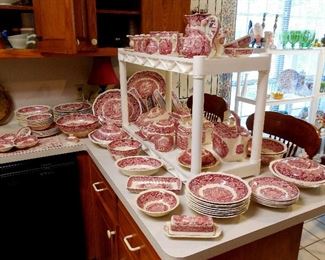 Pink / Red Mason's Vista Ironstone China 