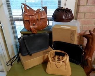 Handbags: Vintage Coach, Saddle Bag, Murray Kruger Accordion, Lennox Leather