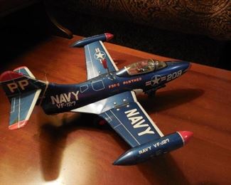 Grumman F9F-5 Panther Toy Jet Plane by Yonezawa 