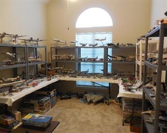 Overview of the Amazing Airplane Room!!  We have Hubley, Corgi, Cragstan , Yonezawa, Pacific Miniatures and more