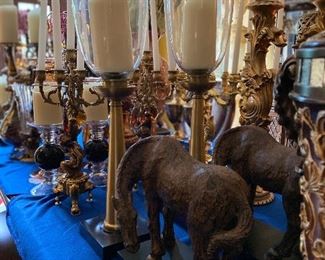 A decorators dream of perfectly sized statues, candles, hurricane lamps from 12 inches high to 3ft. 