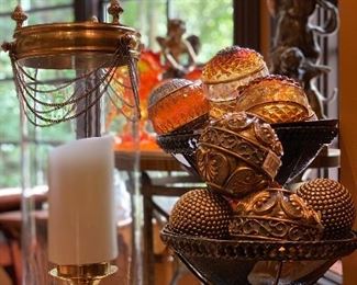 Decorative glass and metal balls