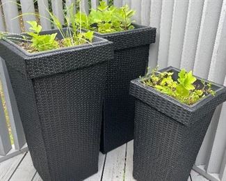 Resin outdoor planters