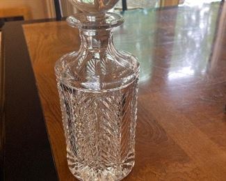 Vintage Ralph Lauren herringbone round crystal decanter