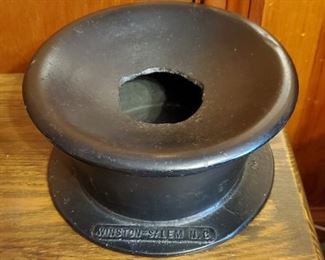 Antique cast iron factory spittoon by Briggs-Shaffner Co. Winston-Salem, NC...