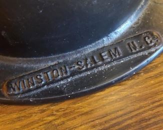 Antique cast iron factory spittoon by Briggs-Shaffner Co. Winston-Salem, NC (detail)...