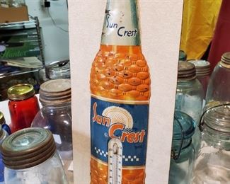 Large vintage Suncrest advertising thermometer...
